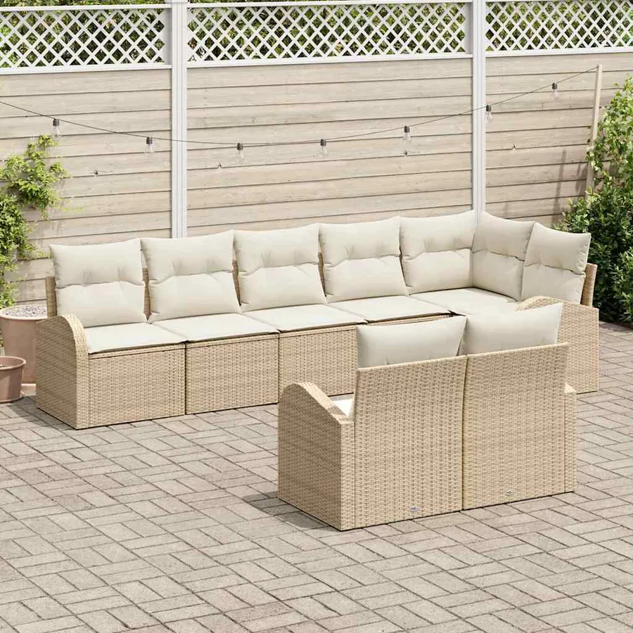 Ensemble de canapé de jardin Beige et crème 55 x 55 x 37 cm - 3