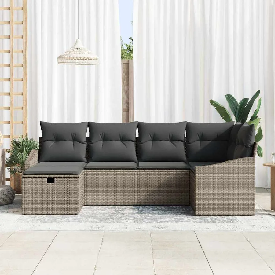Ensemble de Canapés avec coussin 7 pcs polyrotin - 3