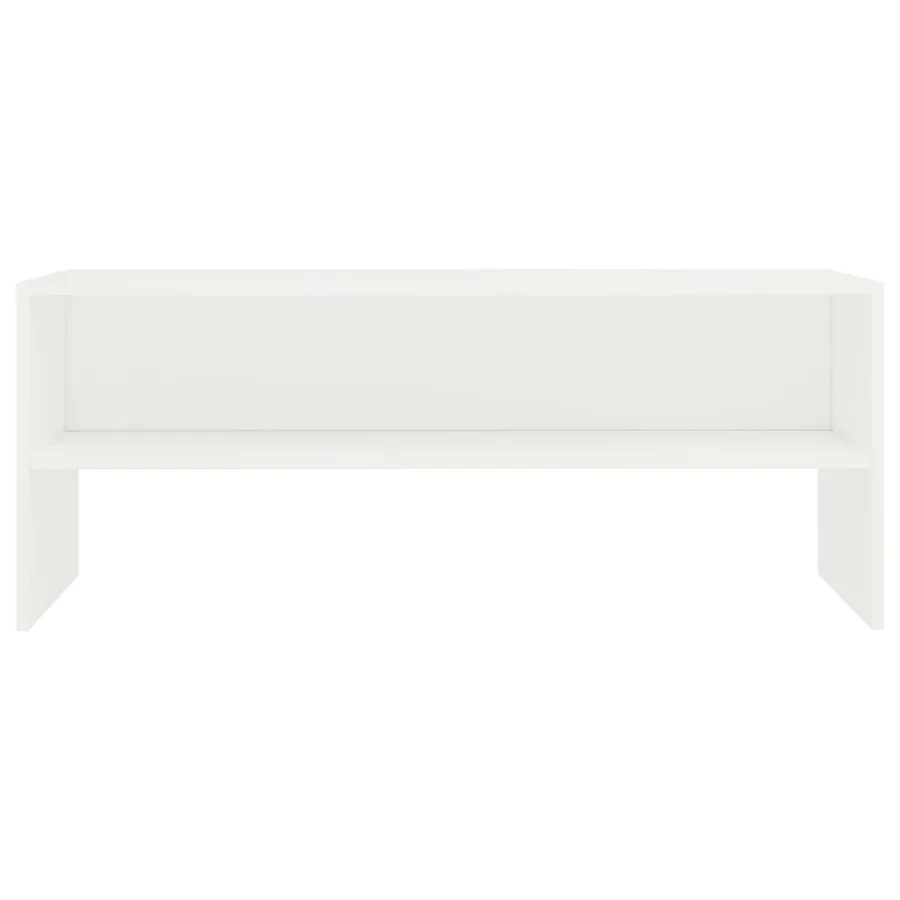 Meuble TV Blanc 100x40x40 cm Bois d’ingénierie - 4