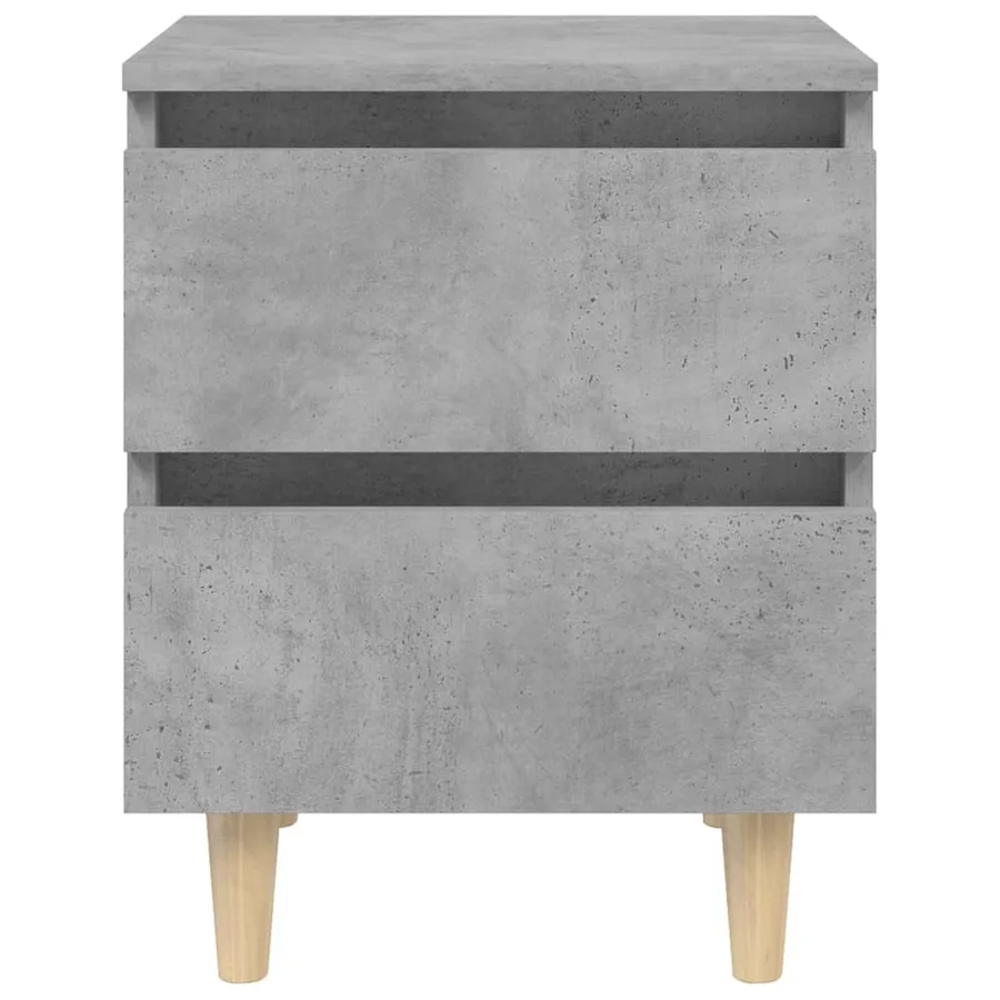 Table de chevet avec pieds en pin gris béton 40x35x50 cm - 3