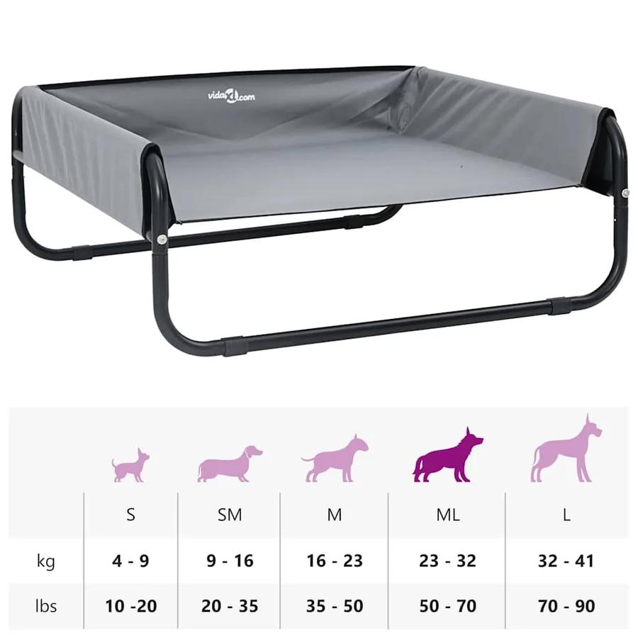 Lit pour Chien Gris clair 75 x 75 x 30 cm Acier - 12