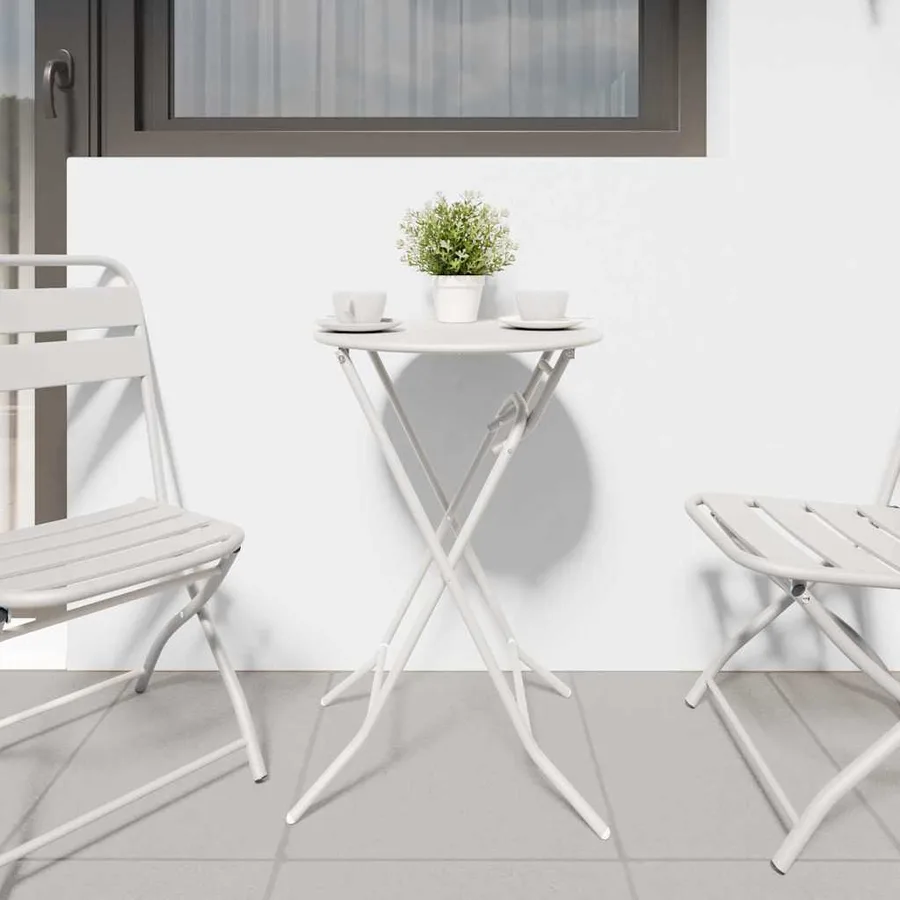 Table de Jardin Blanc 50 x 50 x 72 cm Métal - 4