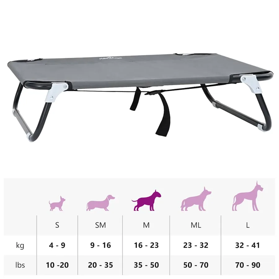 Lit pour Chien Gris clair 80 x 55 x 18 cm Acier - 8