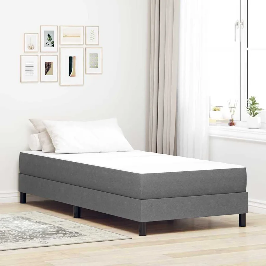 Matelas de Lit avec matelas Gris clair 80 x 200 cm tissu