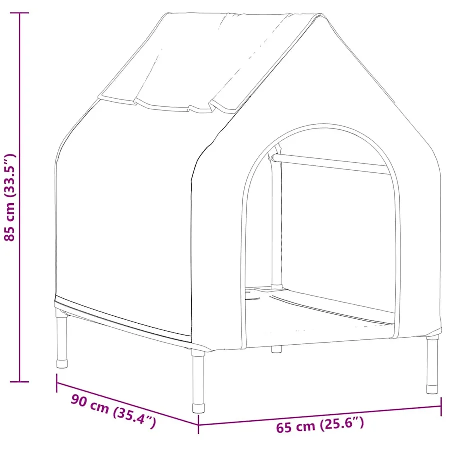 Maison pour animaux Noir 90 x 65 x 83 cm Acier - 10