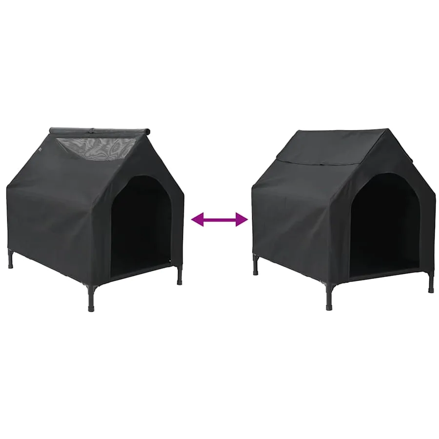Maison pour animaux Noir 90 x 65 x 83 cm Acier - 9