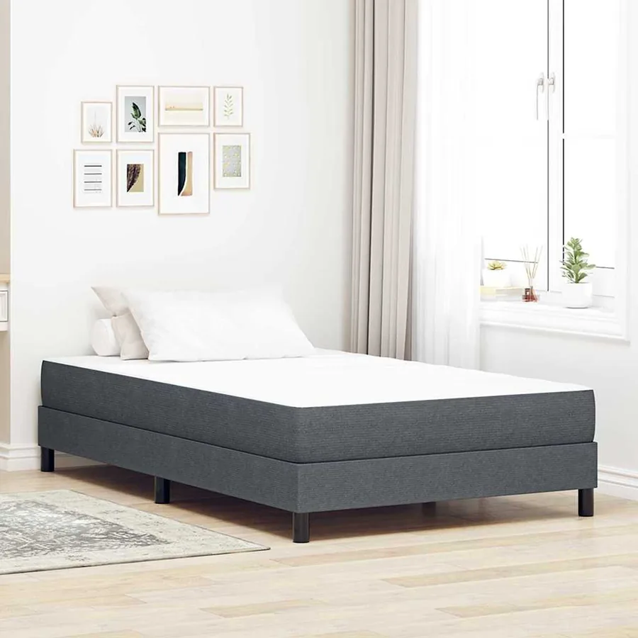 Matelas de Lit avec matelas Gris 120 x 190 cm tissu
