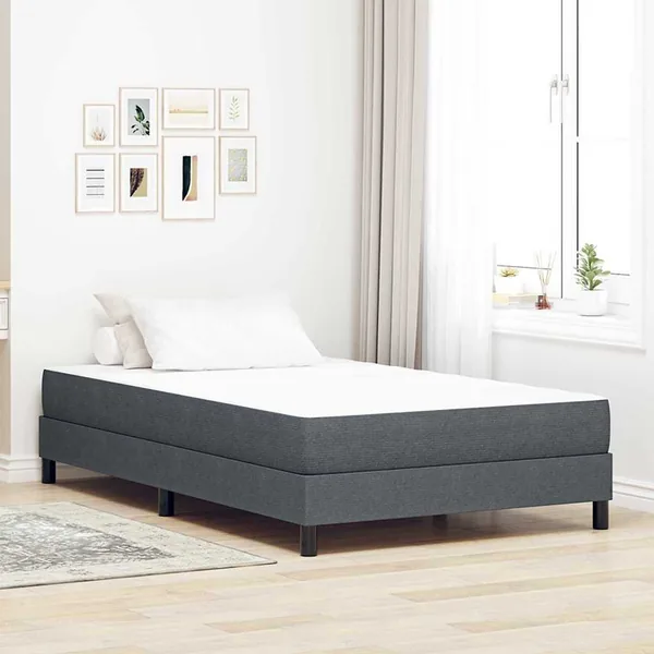 Matelas de Lit avec matelas Gris 120 x 190 cm tissu