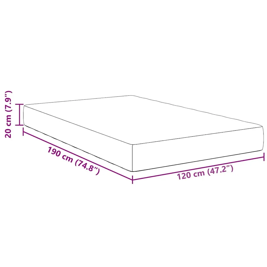 Matelas de Lit avec matelas Gris 120 x 190 cm tissu - 11