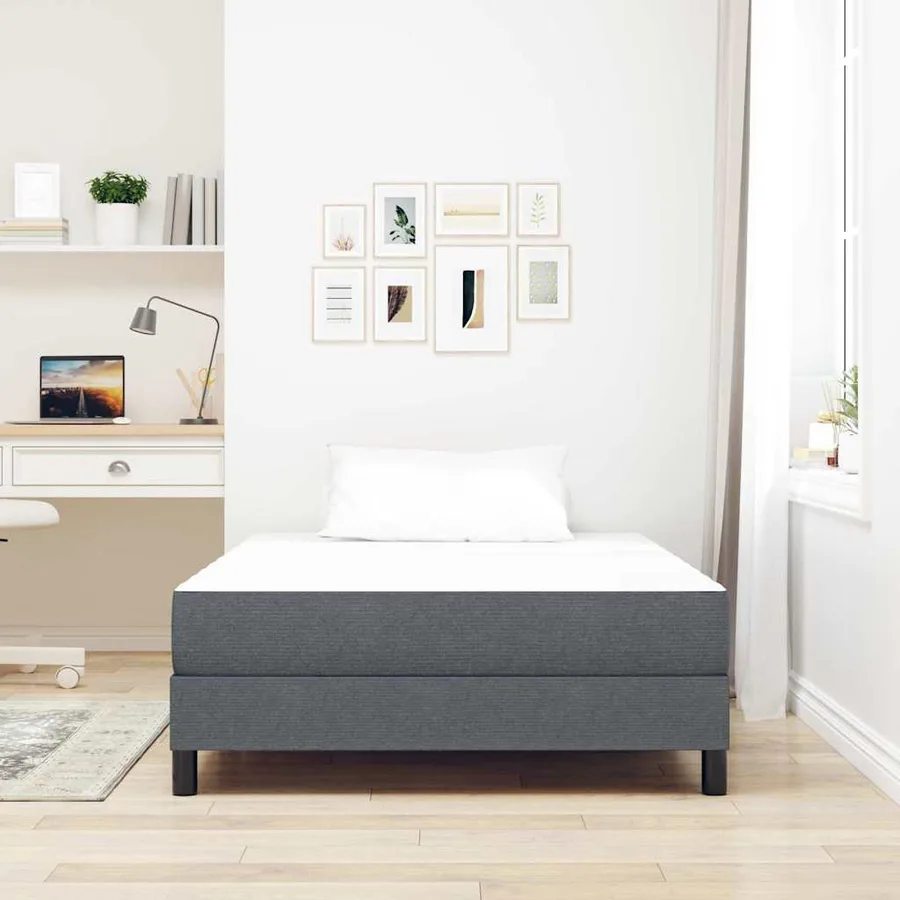 Matelas de Lit avec matelas Gris 120 x 190 cm tissu - 3