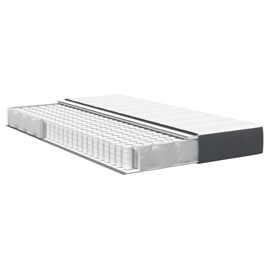 Matelas de Lit avec matelas Gris 120 x 190 cm tissu - 4