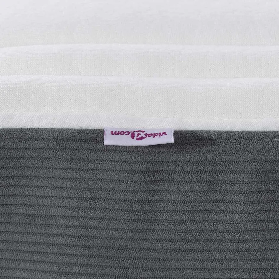 Matelas de Lit avec matelas Gris 120 x 190 cm tissu - 7