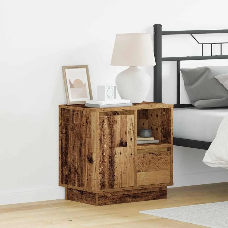 Cabinet de chevet 2 pcs Bois ancien 50 x 34,5 x 50 cm.