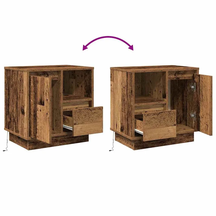 Cabinet de chevet 2 pcs Bois ancien 50 x 34,5 x 50 cm. - 15