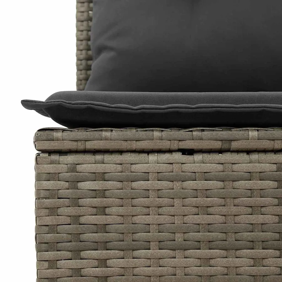 Ensemble de canapé de jardin avec coussin 7 pcs Gris Poly rotin - 8