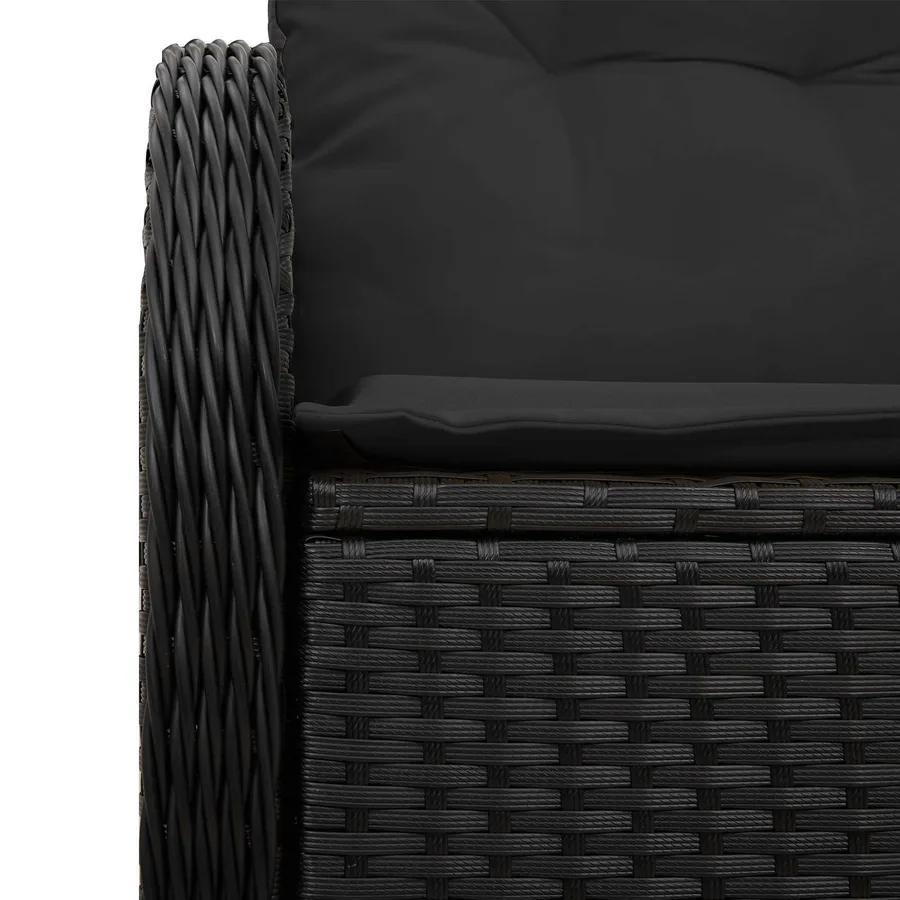 Canapé de jardin avec coussin Noir 121 x 62 x 69cm polyrotin - 8
