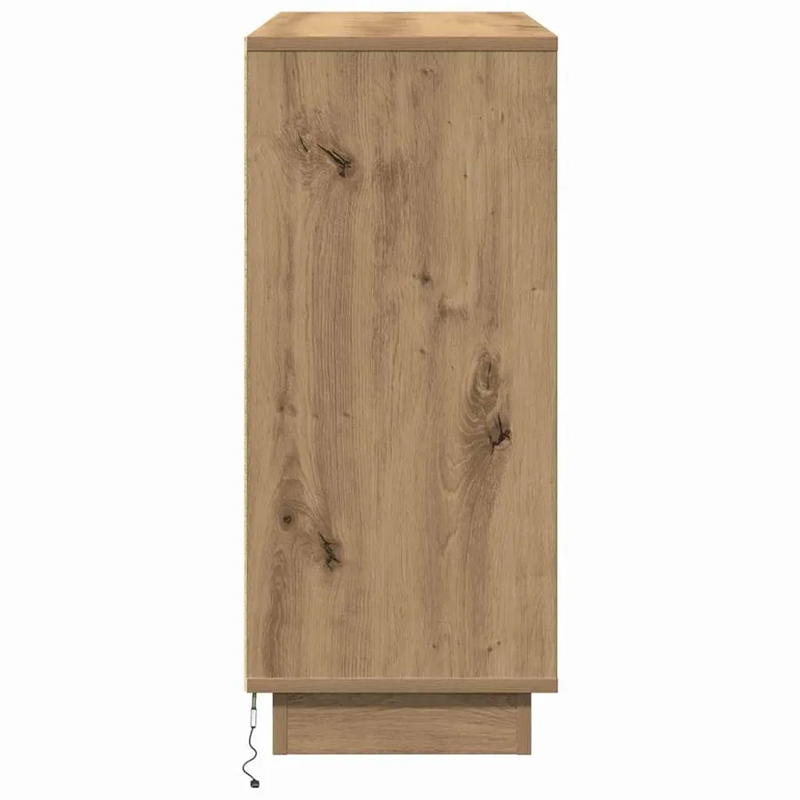 Buffet LED Chêne artisanal 90 x 32 x 75 cm Bois d'ingénierie - 10
