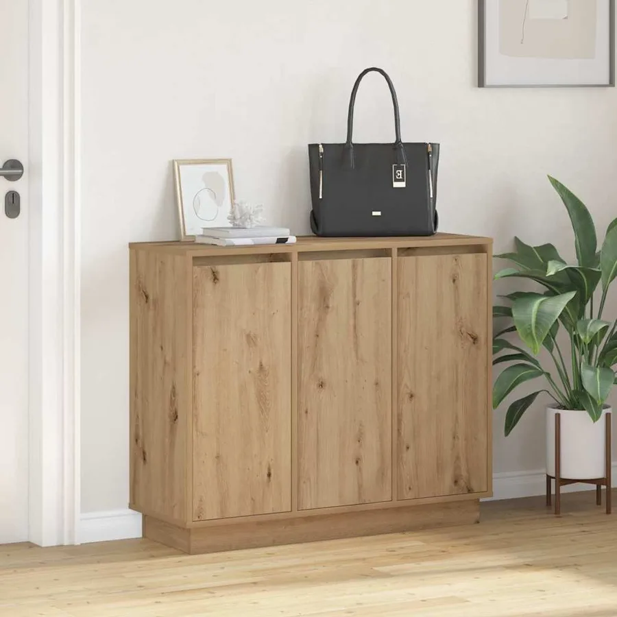 Buffet LED Chêne artisanal 90 x 32 x 75 cm Bois d'ingénierie - 5