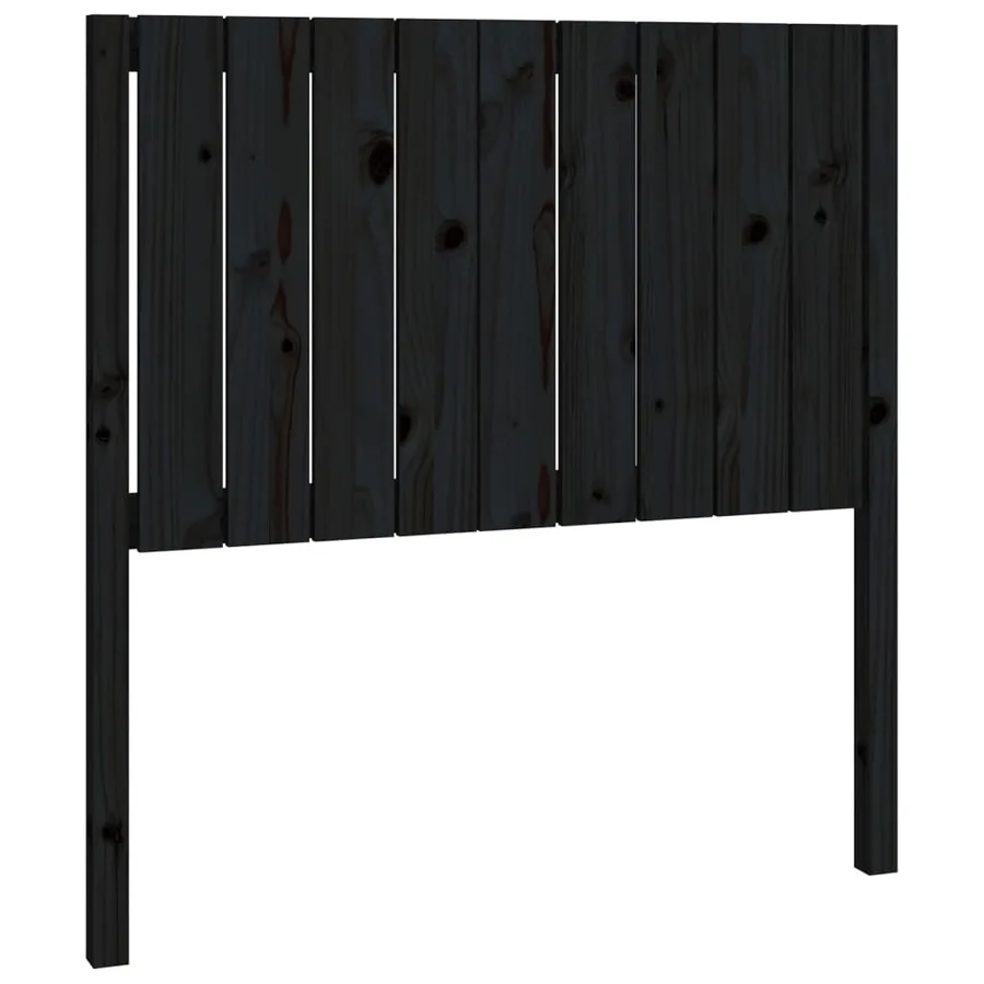 Tête de lit Noir 95,5x4x100 cm Bois massif de pin - 2