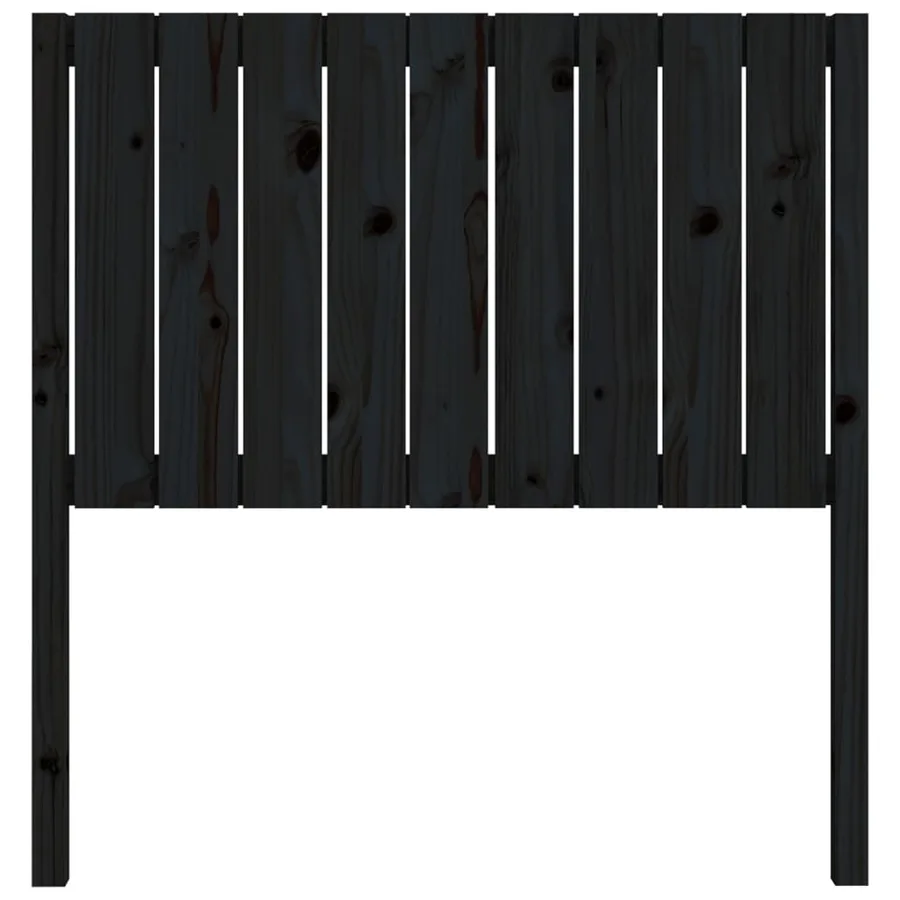 Tête de lit Noir 95,5x4x100 cm Bois massif de pin - 4