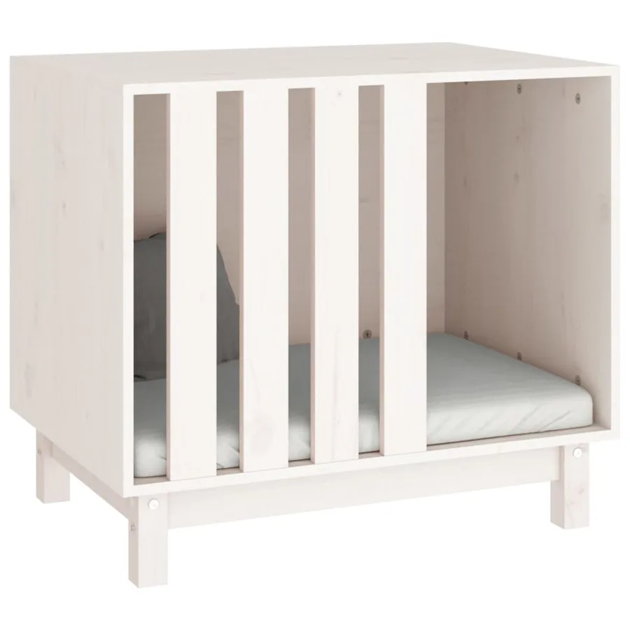 Niche pour chien Blanc 70x50x62 cm Bois de pin massif - 6