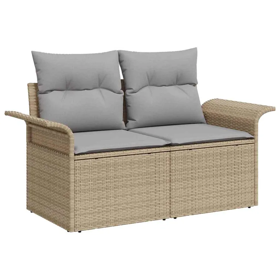 Ensemble de canapé de jardin 4 pcs Beige polyrotin - 6