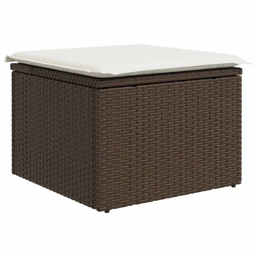 Ensemble de canapé de jardin 6 pcs Marron polyrotin - 6