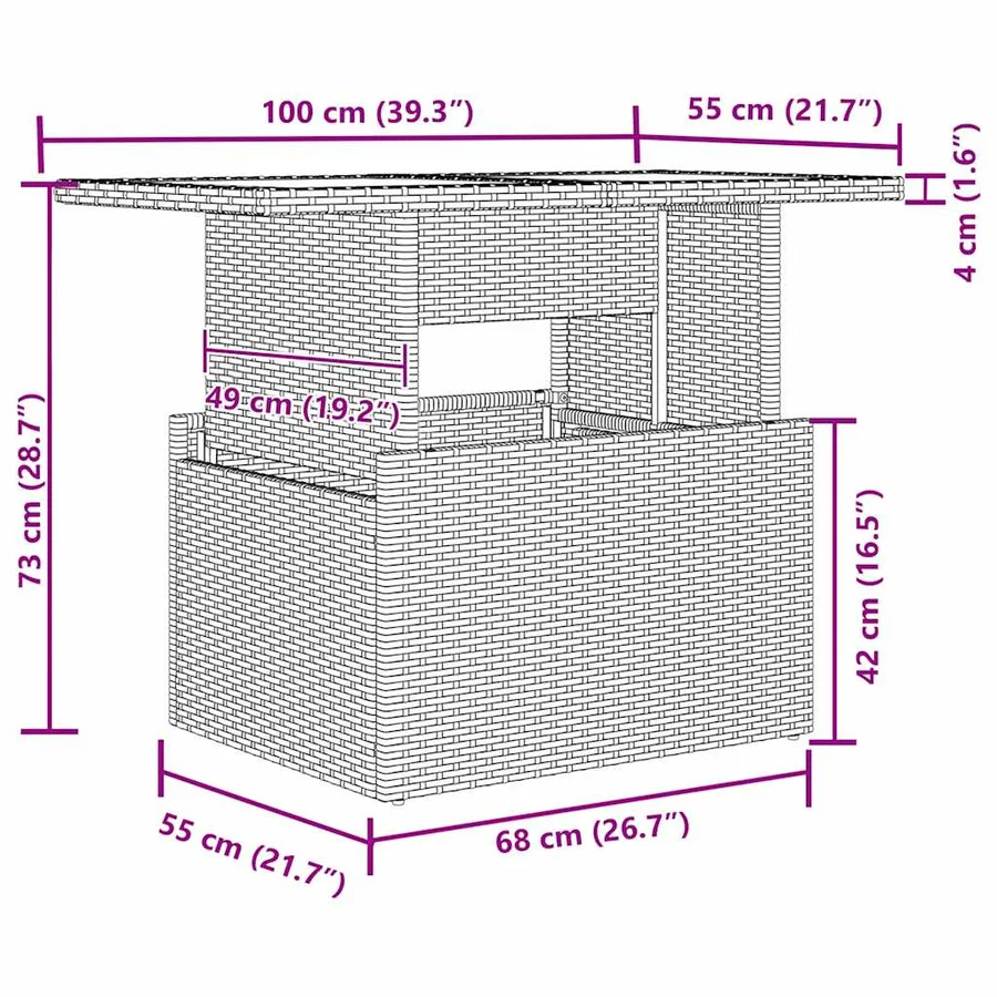 Ensemble de canapé de jardin 6 pcs Beige Poly rotin - 14