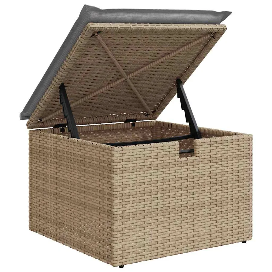 Ensemble de canapé de jardin 9 pcs Beige Poly rotin - 14