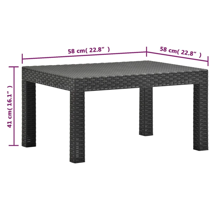 Salon de jardin 2 pcs avec coussins PP Rotin Anthracite - 12