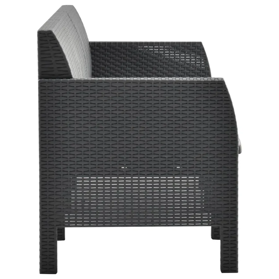 Salon de jardin 2 pcs avec coussins PP Rotin Anthracite - 6