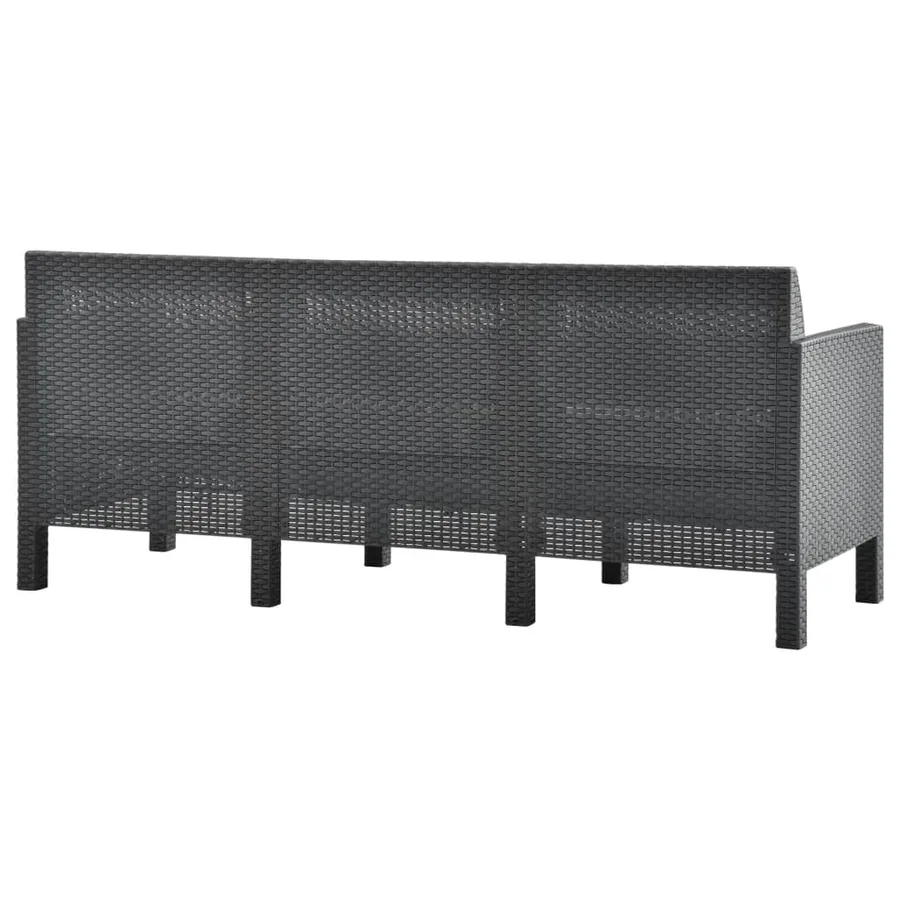 Salon de jardin 2 pcs avec coussins PP Rotin Anthracite - 7