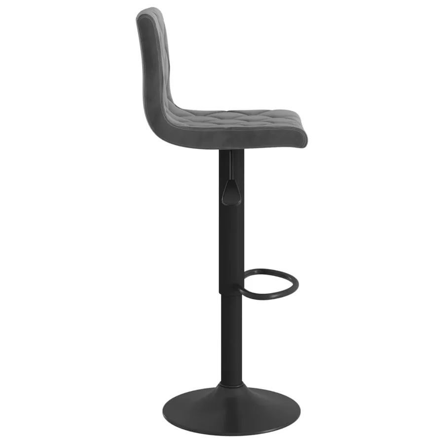 Tabourets de bar lot de 2 gris foncé velours - 5