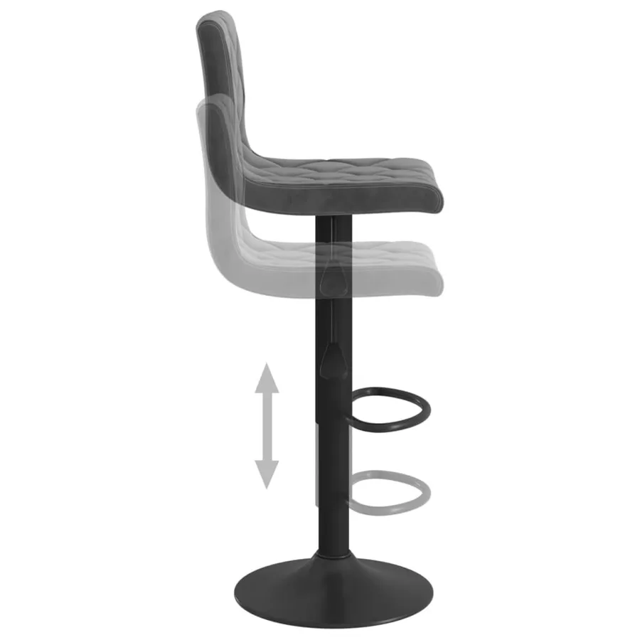 Tabourets de bar lot de 2 gris foncé velours - 7