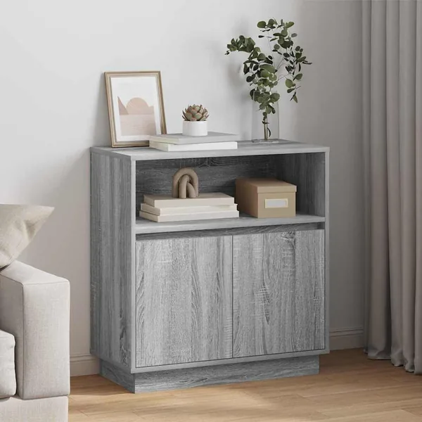 Buffet LED Gris Sonoma 71 x 34,5 x 75 cm Bois d'ingénierie