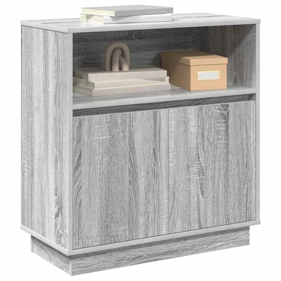 Buffet LED Gris Sonoma 71 x 34,5 x 75 cm Bois d'ingénierie - 3