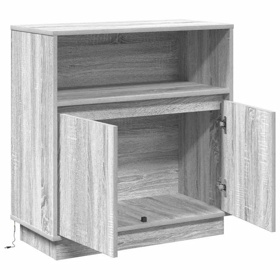 Buffet LED Gris Sonoma 71 x 34,5 x 75 cm Bois d'ingénierie - 7