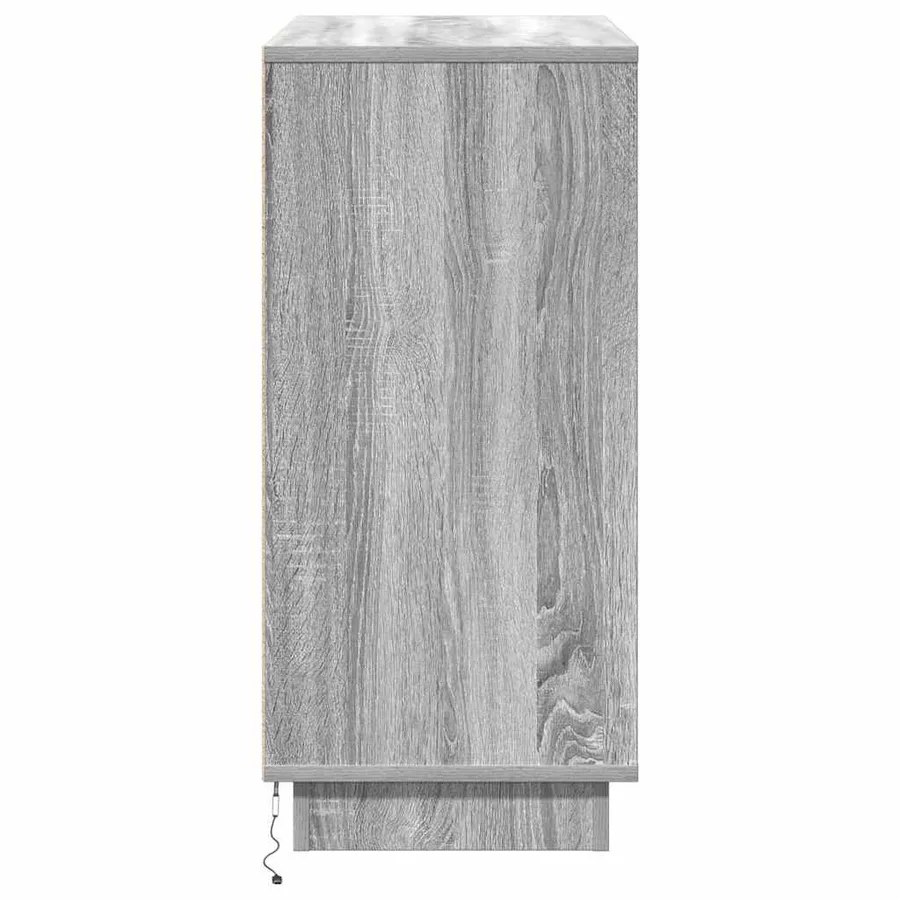 Buffet LED Gris Sonoma 71 x 34,5 x 75 cm Bois d'ingénierie - 9