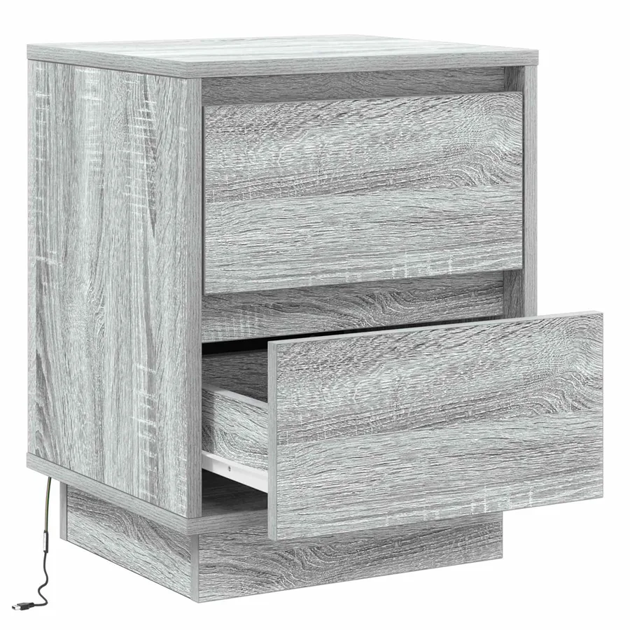 Cabinet de chevet Gris 39 x 34,5 x 50 cm Bois d'ingénierie - 5