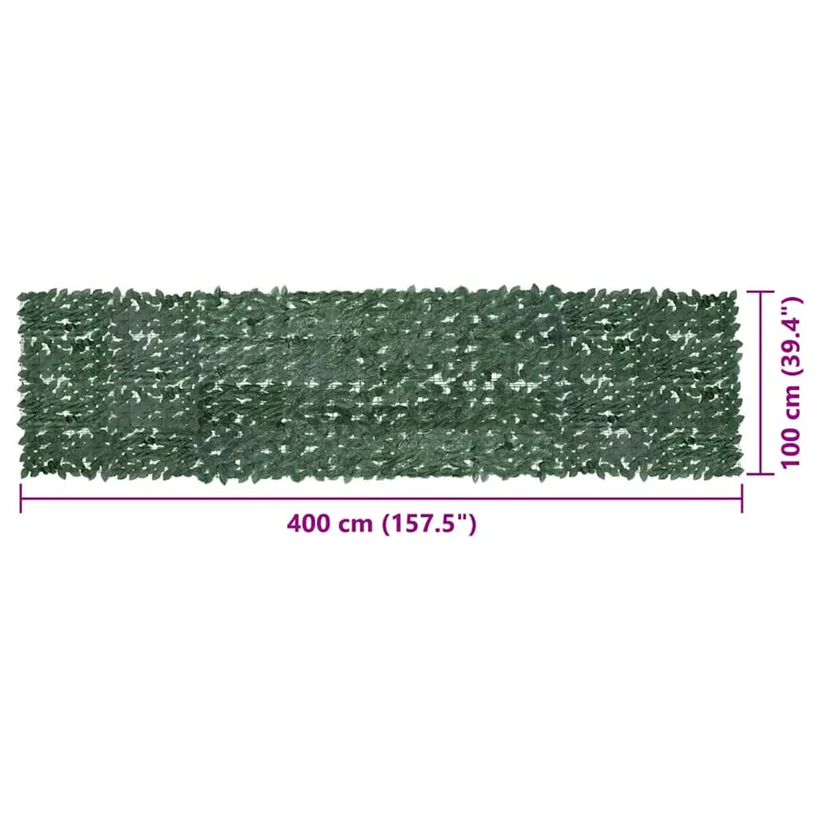 Écran de balcon avec feuilles vert foncé 400x100 cm - 7