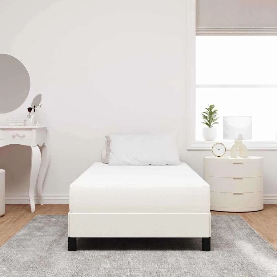 Matelas de Lit avec matelas Crème 90 x 190 cm tissu - 3