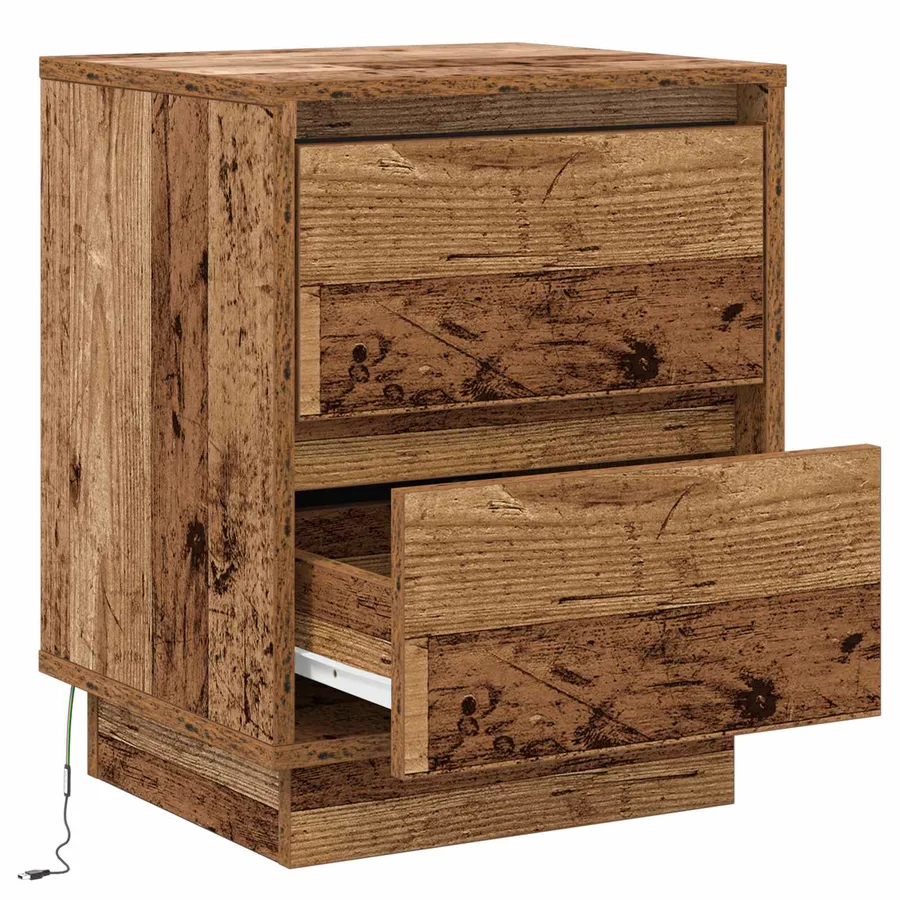 Cabinet de chevet avec tiroir Bois ancien 39 x 34,5 x 50 cm - 5