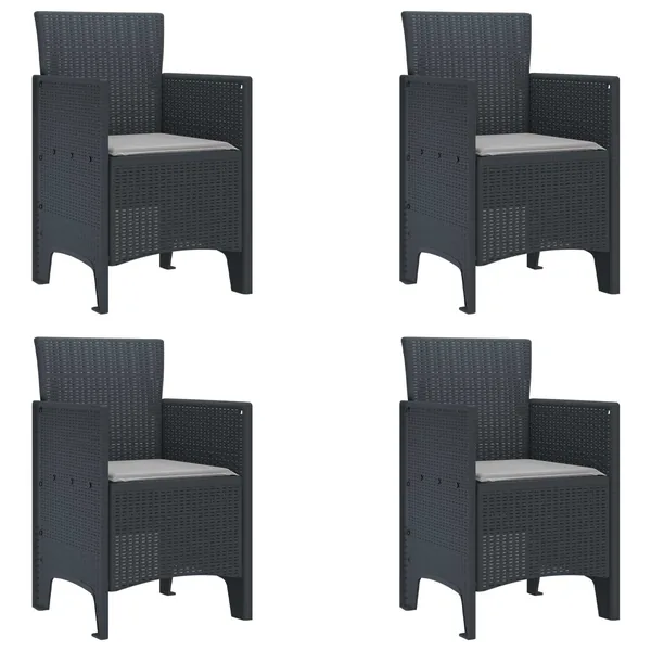 Chaise de jardin 4 pcs Anthracite 53 x 49 x 85 cm Polypropylène
