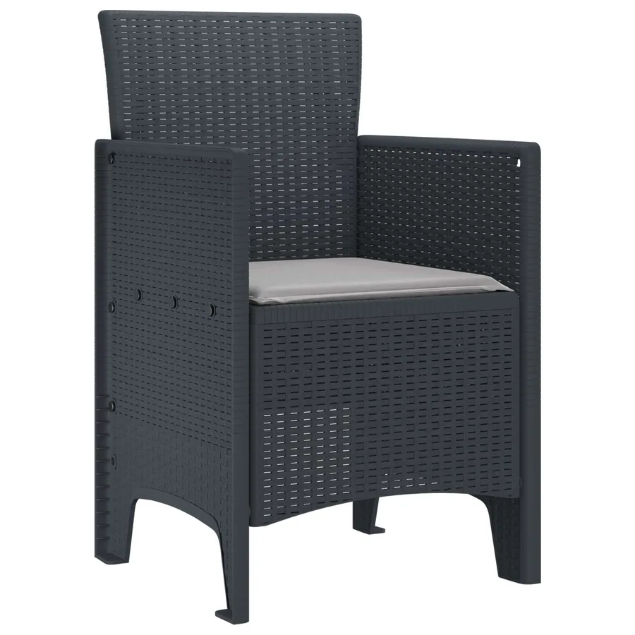 Chaise de jardin 4 pcs Anthracite 53 x 49 x 85 cm Polypropylène - 2