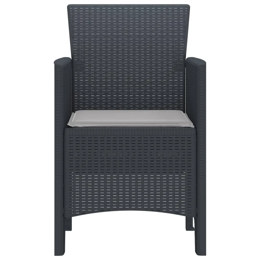Chaise de jardin 4 pcs Anthracite 53 x 49 x 85 cm Polypropylène - 3