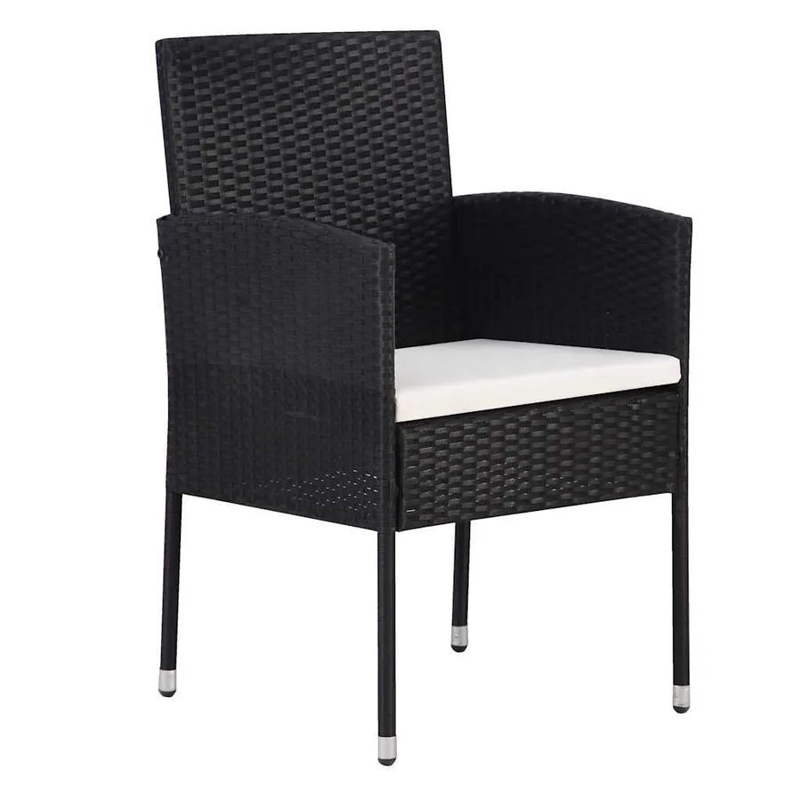Ensemble de salle à manger pour jardin 7 pcs Noir polyrotin - 6