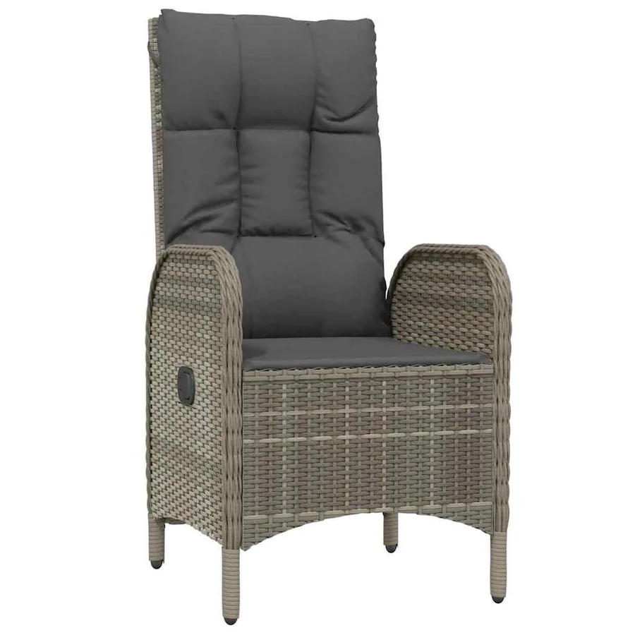 Ensemble de salle à manger pour jardin 9 pcs Gris polyrotin - 6