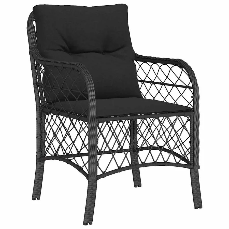 Ensemble de salle à manger pour jardin 7 pcs Noir polyrotin - 6