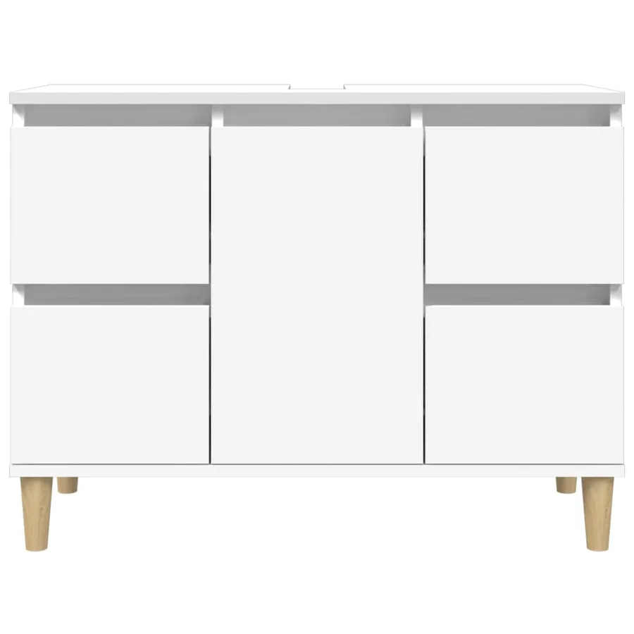 Meuble d'évier blanc 80x33x60 cm bois d'ingénierie - 5