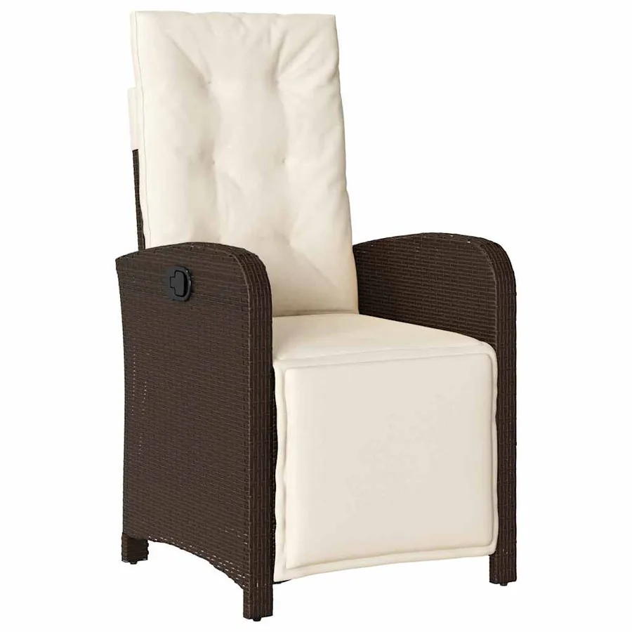 Ensemble de salle à manger pour jardin 5 pcs Marron polyrotin - 6